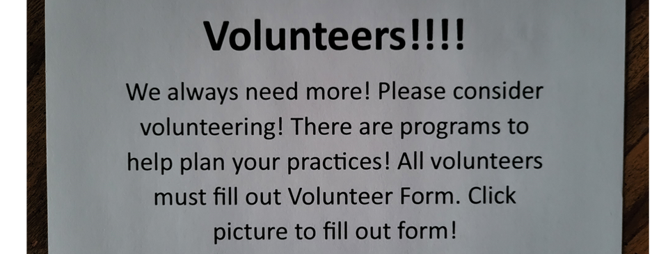 We need volunteers!